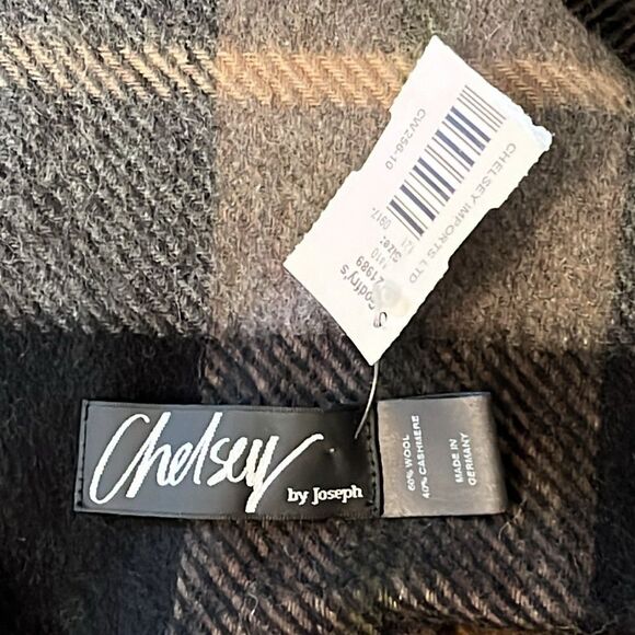 New! Chelsea by Joseph 60% Wool 40% Cashmere Plaid Scarf NWT - Picture 6 of 9
